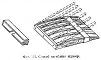 Фиг. 131. Способ изгибания нервюр