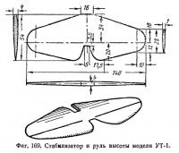 Фиг. 169. Стабилизатор и руль высоты модели УТ-1