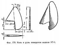 Фиг. 170. Киль и руль поворотов модели УТ-1