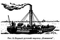 Рис. 11. Первый русский пароход «Елизавета»