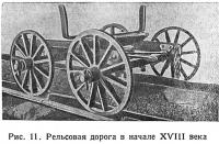 Рис. 11. Рельсовая дорога в начале XVIII века