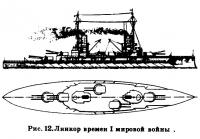 Рис. 12. Линкор времен I мировой войны