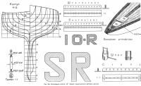 Рис. 184. Яхта-модель класса «10». Корпус теоретического чертежа и детали