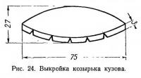 Рис. 24. Выкройка козырька кузова