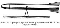 Рис. 31. Проверка правильности расположения Ц.Т. на модели ракеты