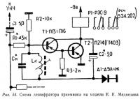 Рис. 54. Схема дешифратора приемника на модели Е. Е. Медведева