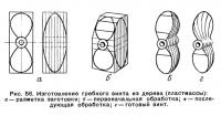 Рис. 56. Изготовление гребного винта из дерева (пластмассы)