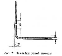 Рис. 7. Наклейка узкой полосы