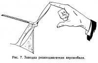 Рис. 7. Заводка резинодвигателя аэромобиля
