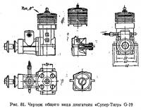 Рис. 81. Чертеж общего вида двигателя «Супер-Тигр» G-19