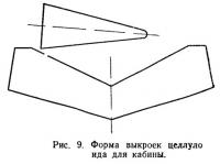 Рис. 9. Форма выкроек целлулоида для кабины