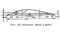 Фиг. 143. Крепление крыла к рейке