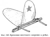 Фиг. 144. Крепление хвостового оперения к рейке