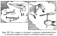 Фиг. 197. Что строят и изучают в кружках авиамоделистов