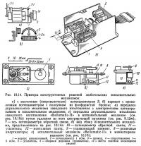 Рис. 10.14. Примеры конструктивных решений любительских исполнительных механизмов