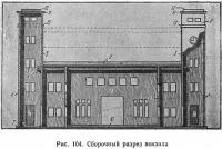 Рис. 104. Сборочный разрез вокзала