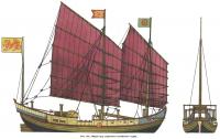 Рис. 122. Общий вид старинного китайского судна