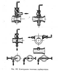 Рис. 152. Конструкции типичных карбюраторов