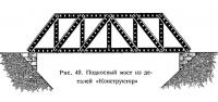 Рис. 49. Подкосный мост из деталей «Конструктор»