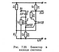 Рис. 7.20. Бинистор в каскаде счетчика
