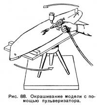 Рис. 88. Окрашивание модели с помощью пульверизатора