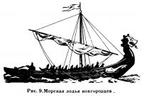 Рис. 9. Морская лодья новгородцев