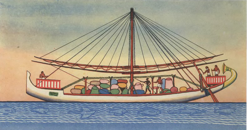 Рисунок древнего египетского судна